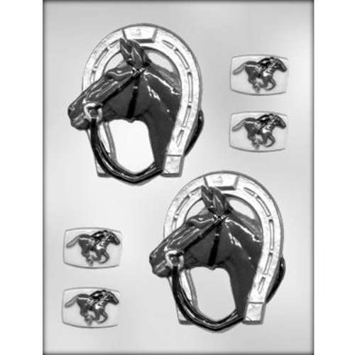 Horses and Horse Shoe Chocolate Mould - Click Image to Close